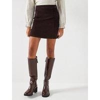 Vero Moda High Rise Corduroy Skirt - Brown