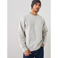 Selected Homme Aron Long Sleeve Raglan Crew Sweatshirt - Light Grey