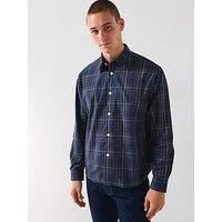 Selected Homme Ben Long Sleeve Checked Casual Shirt - Navy