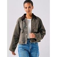 Only Janet Short Trucker Jacket - Brown