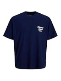 JACK & JONES Men/'s Jornorrebro Typo Tee Ss Crew Neck Sn Jnr, Ocean Cavern, 16 Years