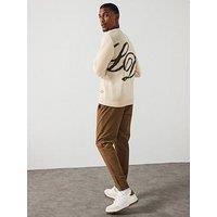Les Deux Danton Large Initial Logo Knitted Jumper - Light Beige
