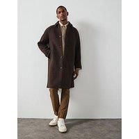Les Deux Michael Solid Wool Overcoat - Brown