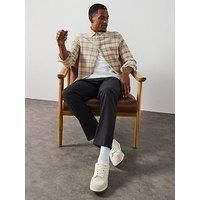 Les Deux Kash Textured Check Overshirt - Light Beige