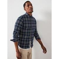 Les Deux Kash Textured Check Overshirt - Navy