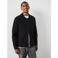 Les Deux Fischer Cotton Milano Knitted Overshirt - Black