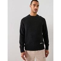 Les Deux Brad Crew Neck Knitted Jumper - Black