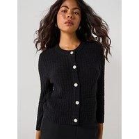 Jdy Janne 3/4 Sleeve O-Neck Cardigan - Black