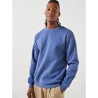 Selected Homme Hankie Logo Crew Neck Sweat Top - Blue