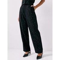 Pieces Michelle Rhinestone High Waist Pant - Black