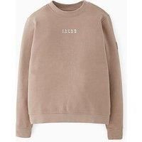 Jack & Jones Junior Boys Badge Crew Neck Sweatshirt - Beige