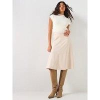 Vero Moda Bella High Waist High Waist Faux Suede Midi - Cream