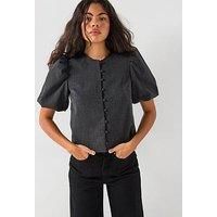 Vero Moda Vera Moda Puff Sleeve Top - Grey