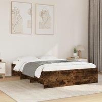 Berkfield Home Bed Frame without Mattress Smoked Oak 120x190 cm Small Double Engineered Wood in Brown