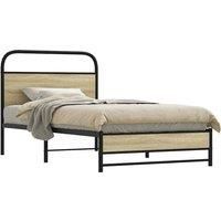 Berkfield Home Bed Frame without Mattress 100x200 cm Sonoma Oak Engineered Wood in Brown