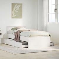 Berkfield Home Bed Frame without Mattress with Headboard White 75x190 cm Small Single Solid Wood Pine