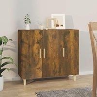 Berkfield Home Sideboard Smoked Oak 90x34x80 cm Engineered Wood in Brown | Size: 90 x 34 x 80 cm