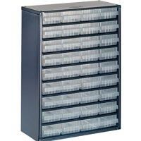 Raaco 936-01 36 Drawer Metal Cabinet RAA137461, Blue/Transparent
