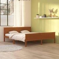 Bed Frame Honey Brown Solid Wood Pine 180x200 cm Super King