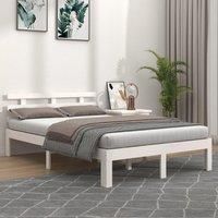 Bed Frame White Solid Wood 140x190 cm