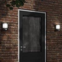 Berkfield Home Outdoor Wall Light with Sensor Black Stainless Steel