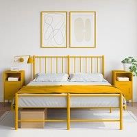 Berkfield Home Bedside Cabinets 2 pcs Mustard Yellow 36x39x68 cm Steel | Size: 36 x 39 x 68 cm