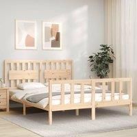 Bed Frame with Headboard 160x200 cm Solid Wood