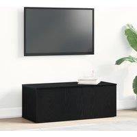 Berkfield Home Black Oak TV Stand - 80x34x30 cm - Engineered Wood | Size: 80 x 34 x 30 cm