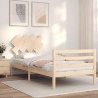Bed Frame with Headboard 90x200 cm Solid Wood