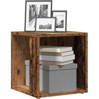 Berkfield Home Side Table Old Wood 33x33x34 cm Engineered Wood in Brown | Size: 33 x 33 x 34 cm