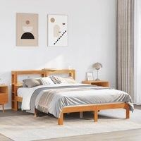 Berkfield Home Bed Frame without Mattress Wax Brown 135x190 cm Double Solid Wood Pine