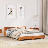 Berkfield Home Bed Frame without Mattress Wax Brown 140x200 cm Solid Wood Pine