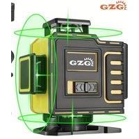 1pc GZG Professional 4D Cross Line Laser Level, 4X360 Green Beam, 16 Lines, Self-Leveling, USB Charging, £36V, 0.4-1Mw