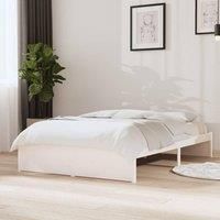 Bed Frame White Solid Wood 120x200 cm