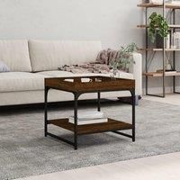 Coffee Table Brown Oak 49.5x49.5x45 cm Engineered Wood