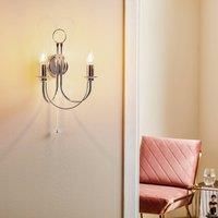 Domiluce Retro wall light, two-bulb, chrome