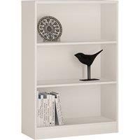 Furniture To Go Medium Wide Bookcase, Wood, Pearl White