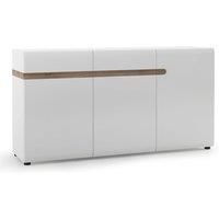 White High Gloss Glazed Display Cabinet Sideboard Buffet LED Living Room Set