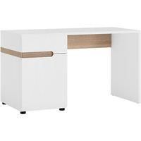 Chelsea Desk/Dressing Table In White With Oak Effect Trim