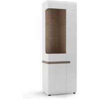 Furniture To Go | Chelsea, Wood, White Gloss, Tall Narrow Display Unit (RH Door)