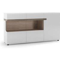 White High Gloss Glazed Display Cabinet Sideboard Buffet LED Living Room Set