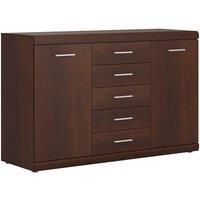 Imperial 2 Door 5 Drawer Sideboard In Dark Mahogany Melamine
