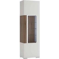 Toronto Tall narrow glazed display cabinet with internal shelves (inc Plexi Lighting)