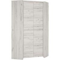 Furniture To Go Angel Corner Fitted Wardrobe, White Oak, 96x96x190.5 cm