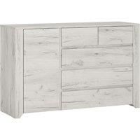 Angel 1 Door 2+3 Drawer Chest In White Craft Oak Effect