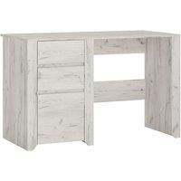 Angel 3 Drawer Desk In White Craft Oak Effect
