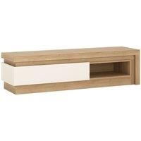 Lyon 1 drawer TV Cabinet with Open Shelf and LED Lighting, white