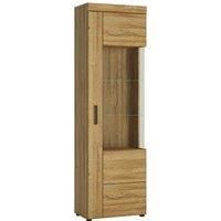 Cortina Tall Glazed Display Cabinet Right Hand In Grandson Oak Effect