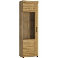Cortina Tall Glazed Display Cabinet Left Hand In Grandson Oak Effect