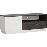 Furniture To Go 1 Door 1 Drawer TV Cabinet, Laminated Board, Slate Grey and Alpine White, Medium